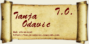 Tanja Odavić vizit kartica